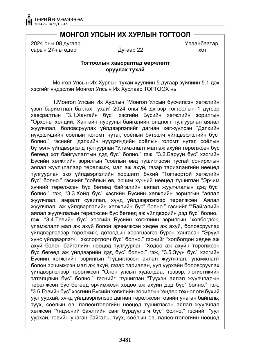 «Төрийн мэдээлэл» № 35, файлын 94-р хуудас