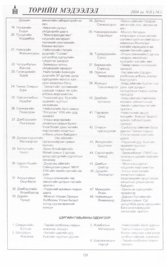 «Төрийн мэдээлэл» № 9, файлын 159-р хуудас