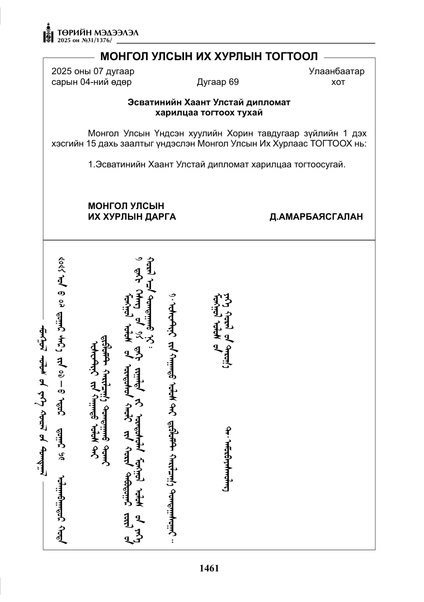 «Төрийн мэдээлэл» № 31, файлын 146-р хуудас