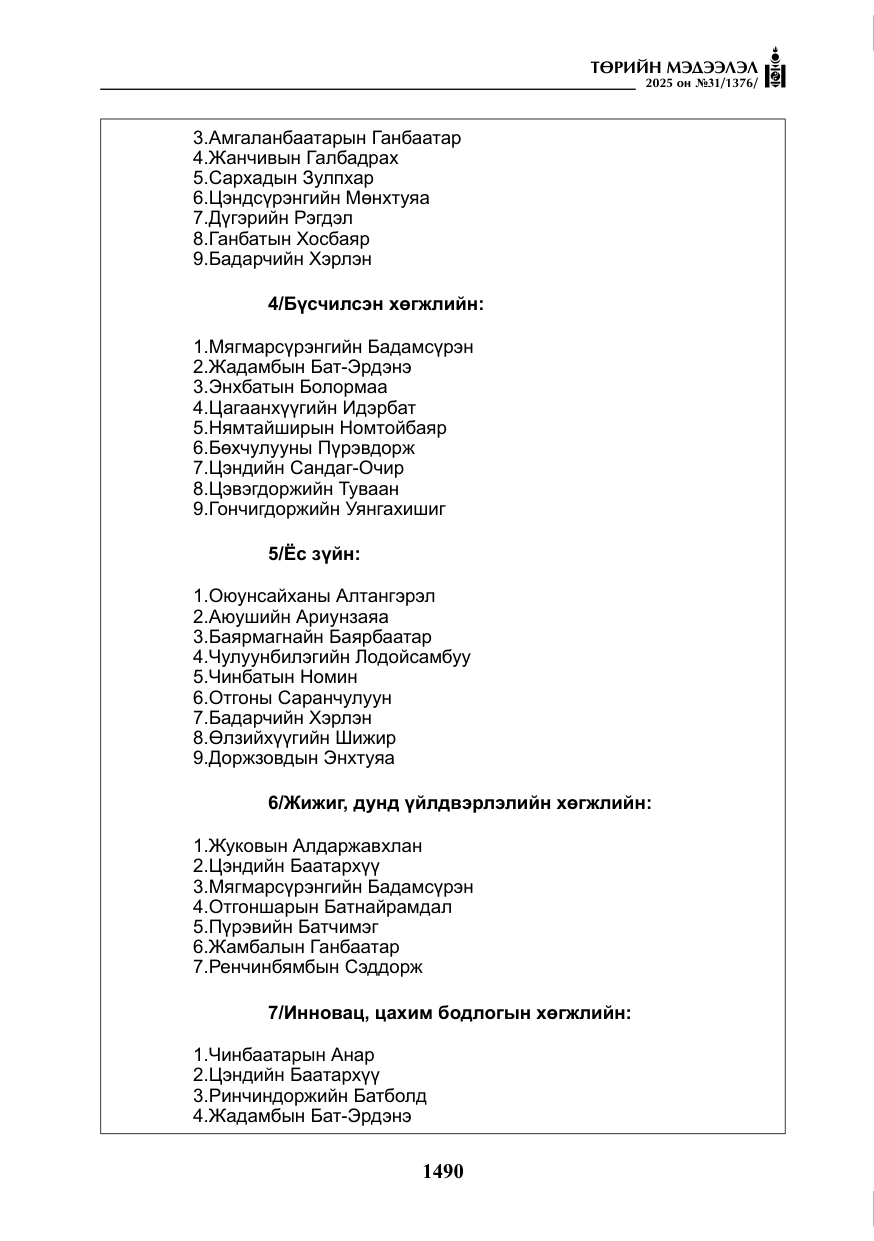 «Төрийн мэдээлэл» № 31, файлын 175-р хуудас