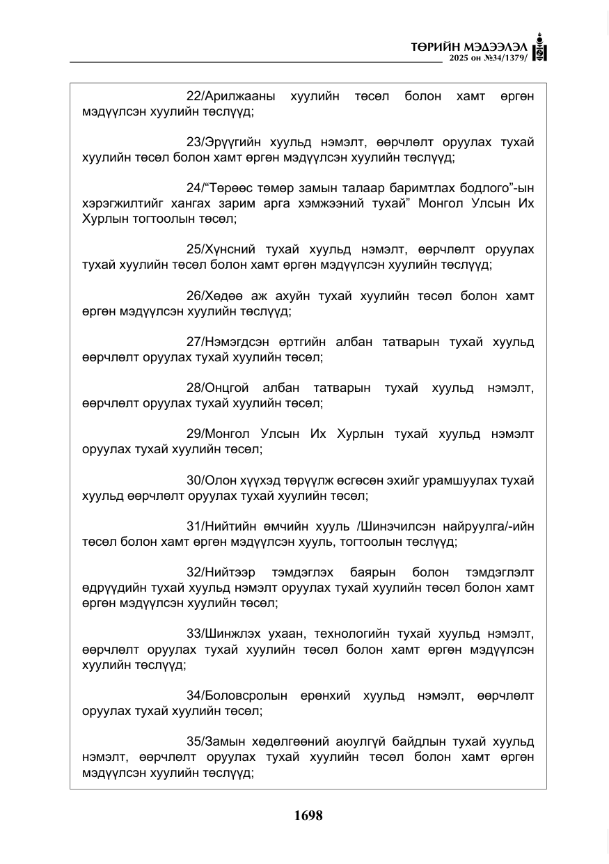 «Төрийн мэдээлэл» № 34, файлын 15-р хуудас