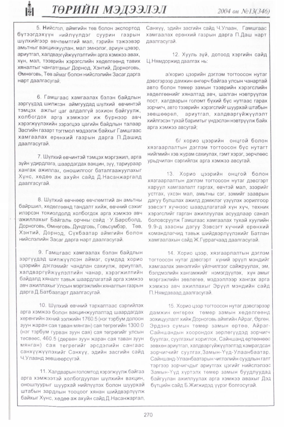 «Төрийн мэдээлэл» № 19, файлын 21-р хуудас