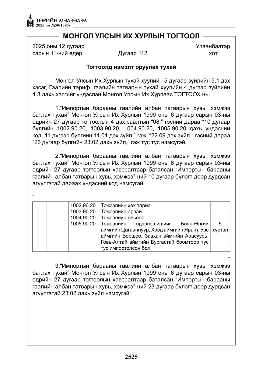 «Төрийн мэдээлэл» № 50, файлын 6-р хуудас