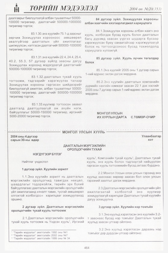 «Төрийн мэдээлэл» № 21, файлын 243-р хуудас