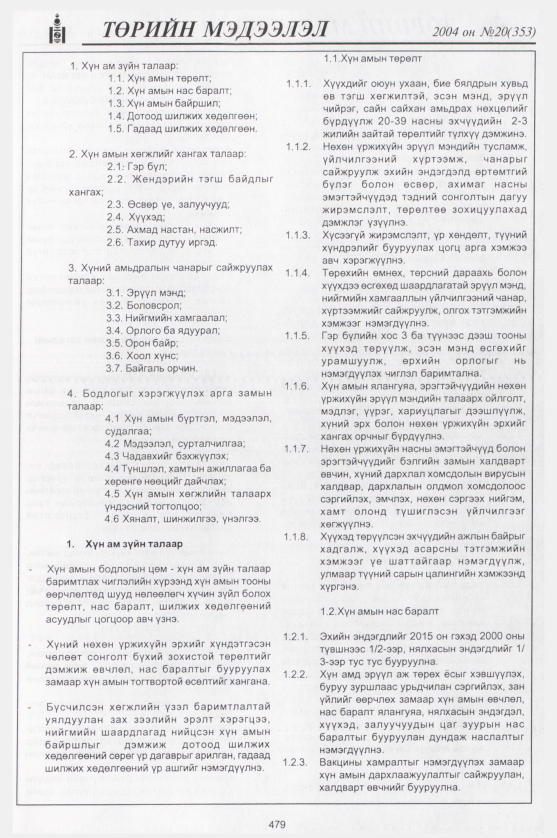 «Төрийн мэдээлэл» № 21, файлын 258-р хуудас