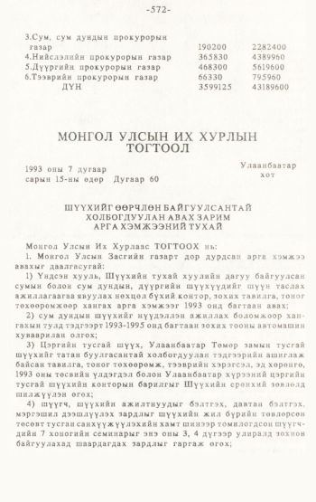 «Төрийн мэдээлэл» № 4-5, 572-р хуудасны скан