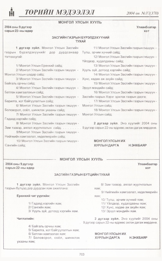 «Төрийн мэдээлэл» № 32, файлын 141-р хуудас