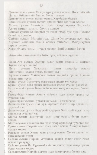 «Төрийн мэдээлэл» № 2, 65-р хуудасны скан