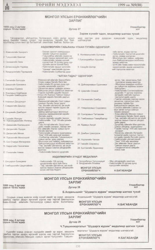 «Төрийн мэдээлэл» № 11, файлын 68-р хуудас