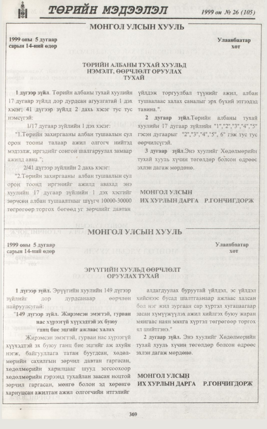 «Төрийн мэдээлэл» № 19, файлын 286-р хуудас