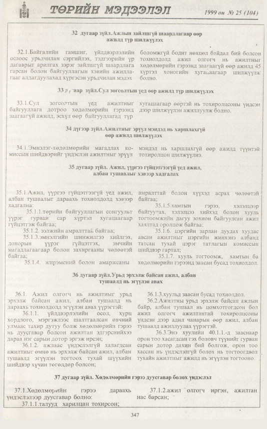«Төрийн мэдээлэл» № 25, 347-р хуудасны скан