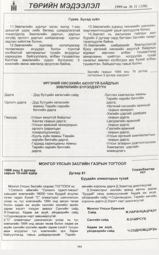 «Төрийн мэдээлэл» № 32, файлын 46-р хуудас