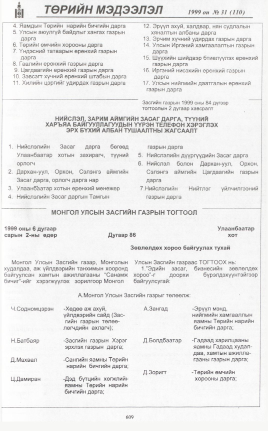 «Төрийн мэдээлэл» № 33, файлын 60-р хуудас