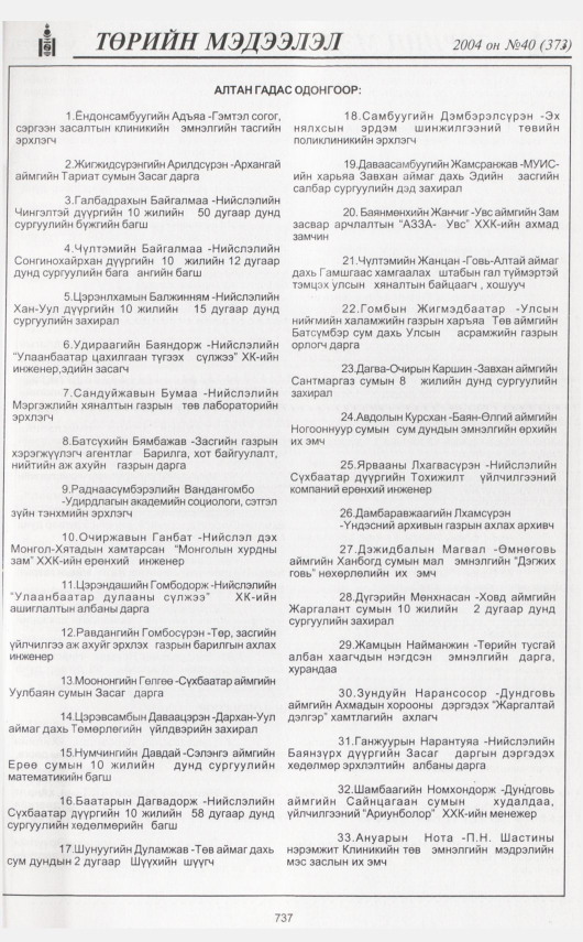 «Төрийн мэдээлэл» № 38, файлын 188-р хуудас