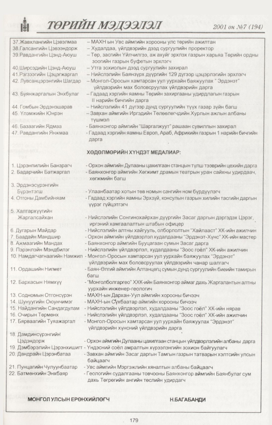«Төрийн мэдээлэл» № 8, файлын 196-р хуудас