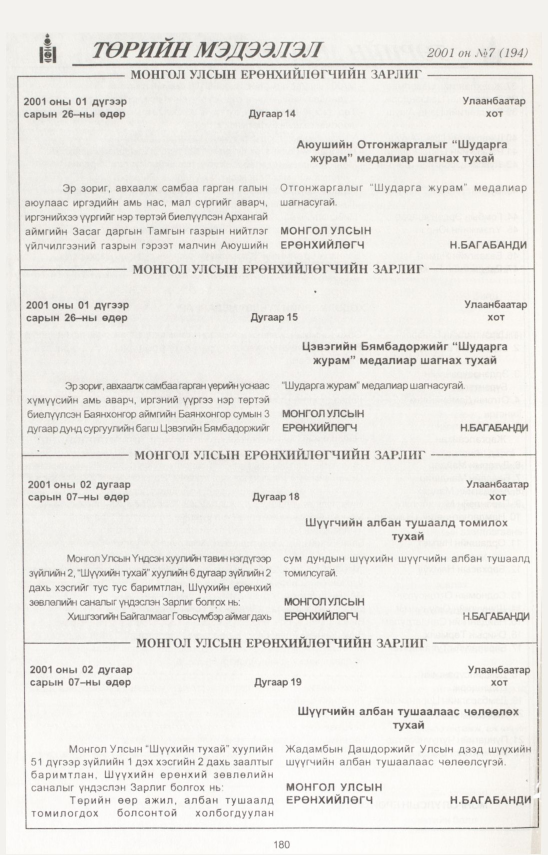 «Төрийн мэдээлэл» № 8, файлын 197-р хуудас