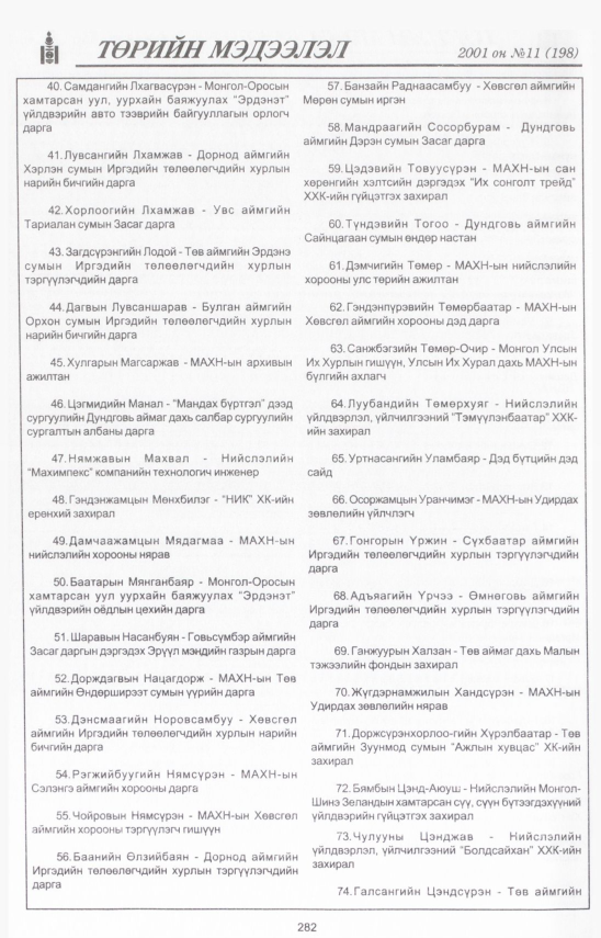 «Төрийн мэдээлэл» № 13, файлын 315-р хуудас