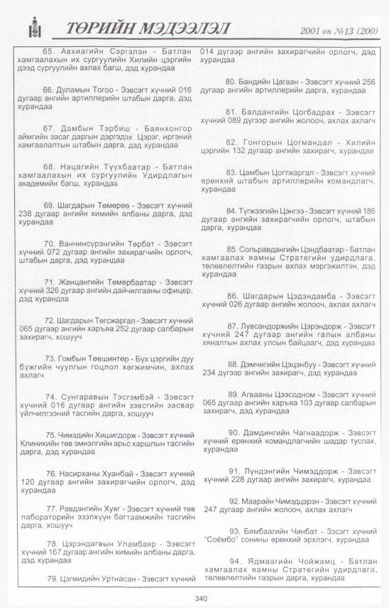 «Төрийн мэдээлэл» № 13, 340-р хуудасны скан