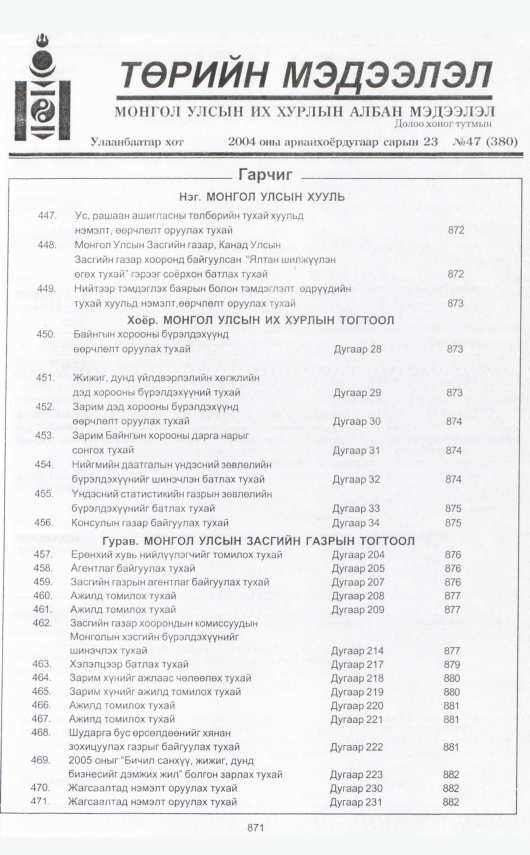 «Төрийн мэдээлэл» № 45, файлын 350-р хуудас