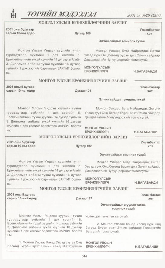 «Төрийн мэдээлэл» № 20, 544-р хуудасны скан
