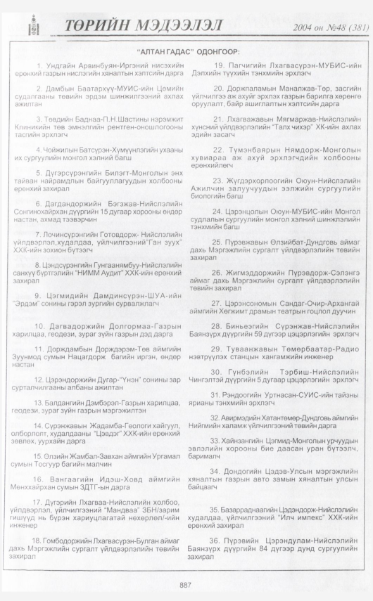 «Төрийн мэдээлэл» № 46, файлын 370-р хуудас