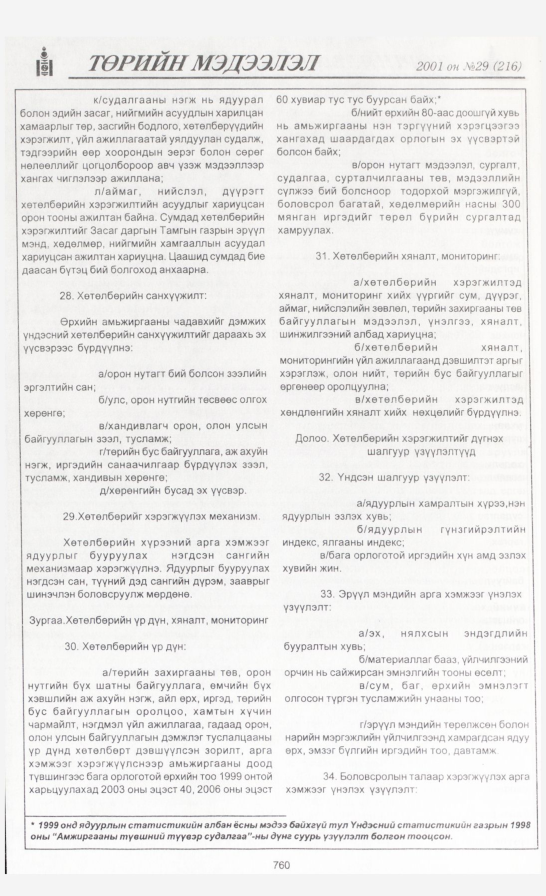 «Төрийн мэдээлэл» № 28, файлын 75-р хуудас