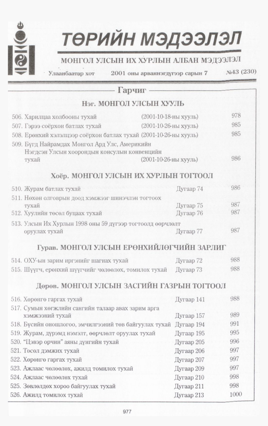 «Төрийн мэдээлэл» № 40, файлын 36-р хуудас
