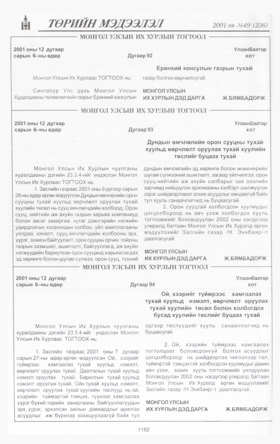 «Төрийн мэдээлэл» № 50, файлын 259-р хуудас
