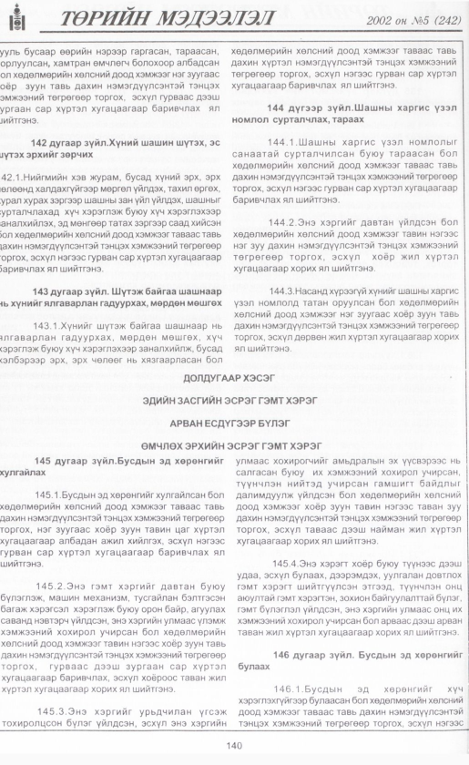 «Төрийн мэдээлэл» № 2, файлын 155-р хуудас