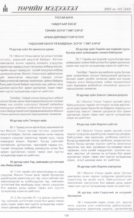 «Төрийн мэдээлэл» № 5, файлын 145-р хуудас