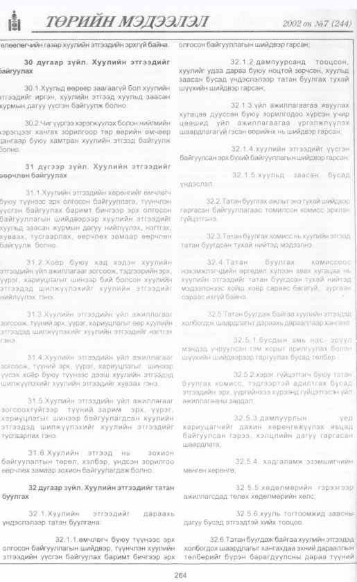 «Төрийн мэдээлэл» № 7, файлын 287-р хуудас