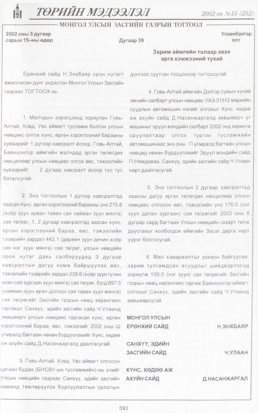 «Төрийн мэдээлэл» № 11, файлын 120-р хуудас
