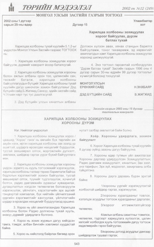 «Төрийн мэдээлэл» № 11, файлын 58-р хуудас