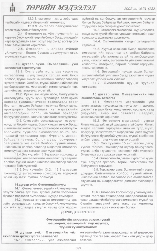 «Төрийн мэдээлэл» № 20, файлын 250-р хуудас