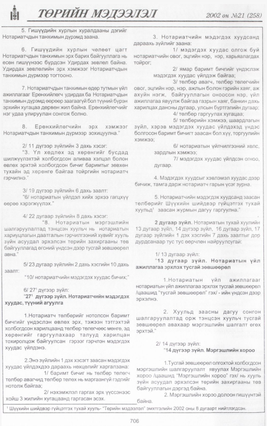 «Төрийн мэдээлэл» № 22, файлын 257-р хуудас