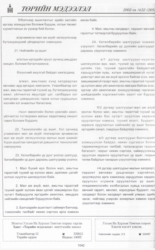 «Төрийн мэдээлэл» № 30, файлын 245-р хуудас