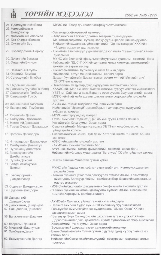 «Төрийн мэдээлэл» № 39, файлын 112-р хуудас