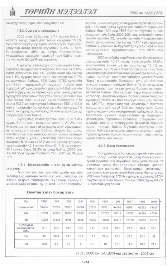 «Төрийн мэдээлэл» № 39, файлын 73-р хуудас