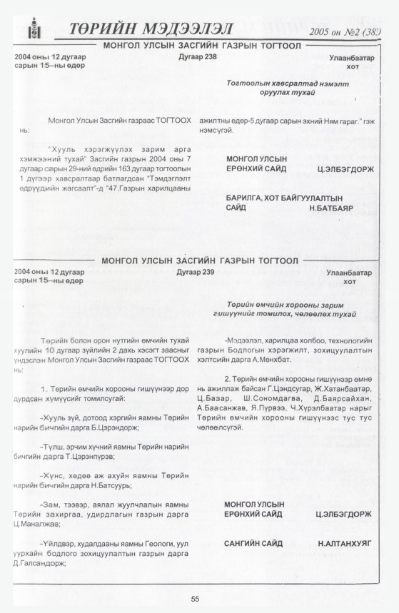 «Төрийн мэдээлэл» № 9, файлын 62-р хуудас