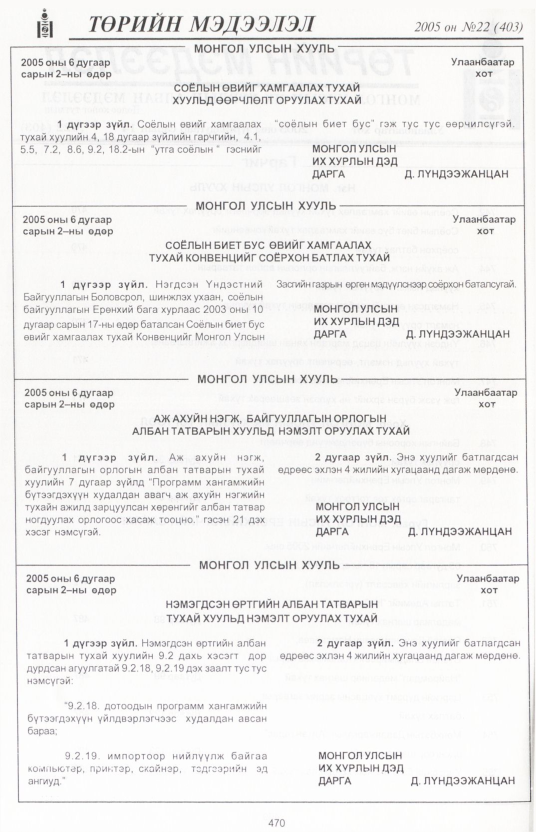 «Төрийн мэдээлэл» № 18, файлын 159-р хуудас