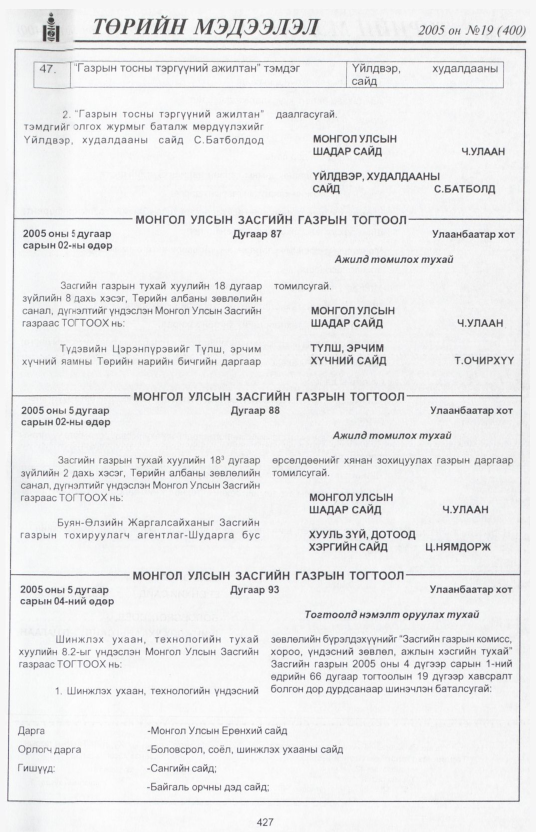 «Төрийн мэдээлэл» № 20, файлын 104-р хуудас