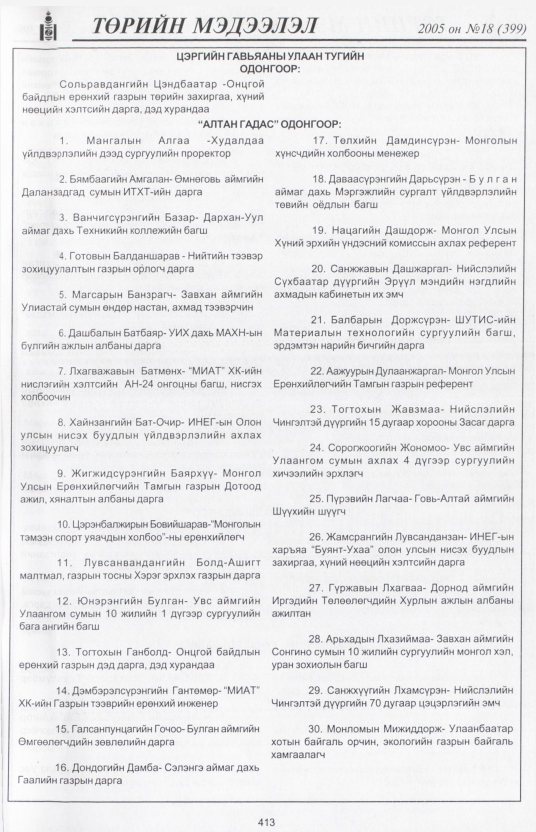 «Төрийн мэдээлэл» № 21, файлын 86-р хуудас