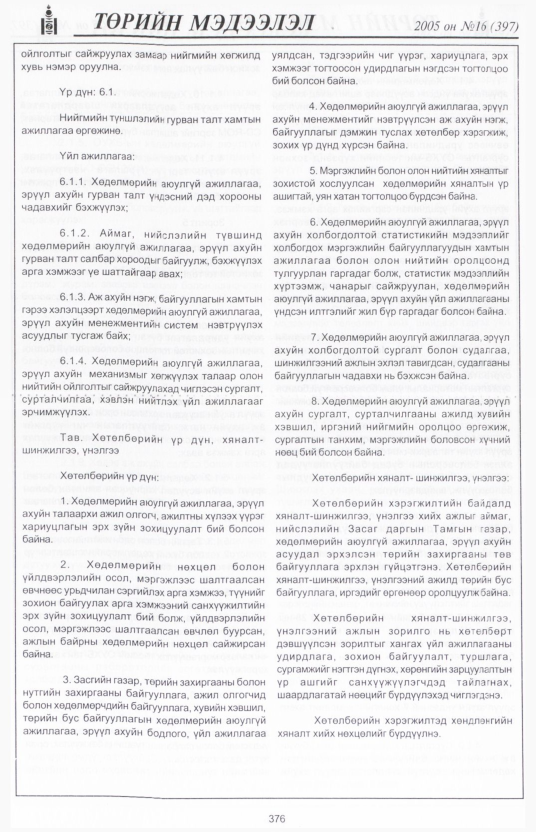 «Төрийн мэдээлэл» № 22, файлын 41-р хуудас