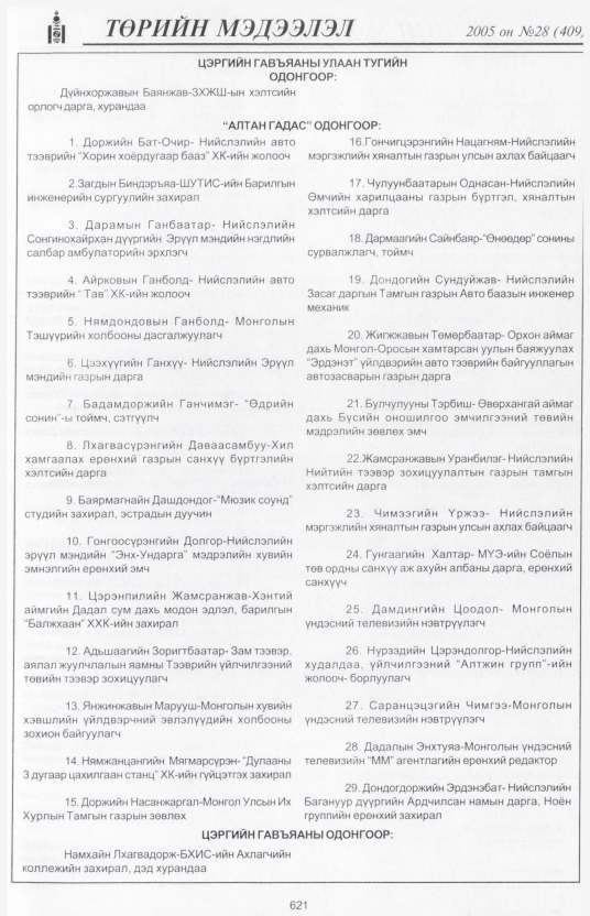 «Төрийн мэдээлэл» № 27, файлын 334-р хуудас