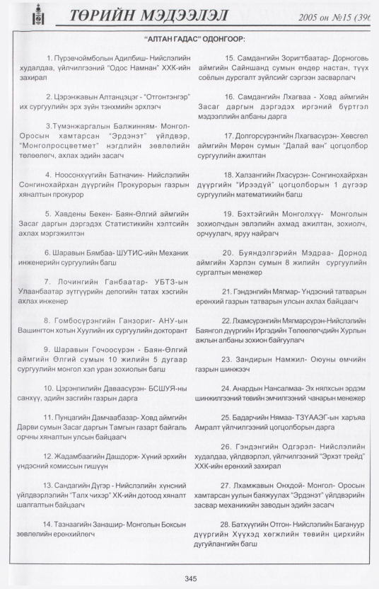 «Төрийн мэдээлэл» № 30, файлын 8-р хуудас