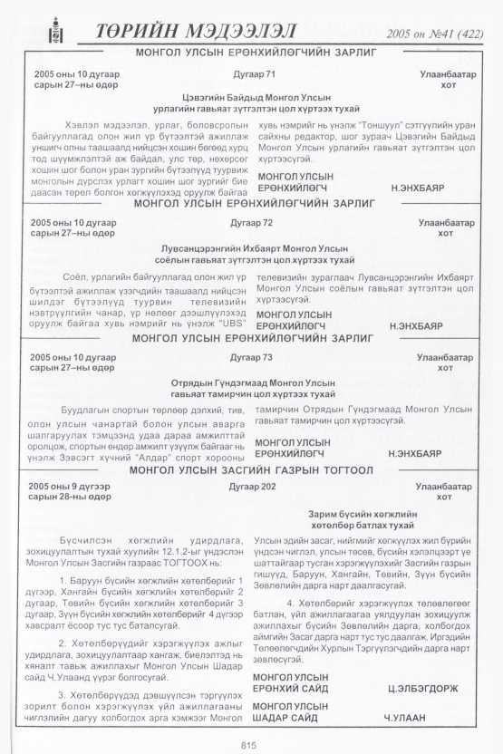 «Төрийн мэдээлэл» № 39, файлын 194-р хуудас