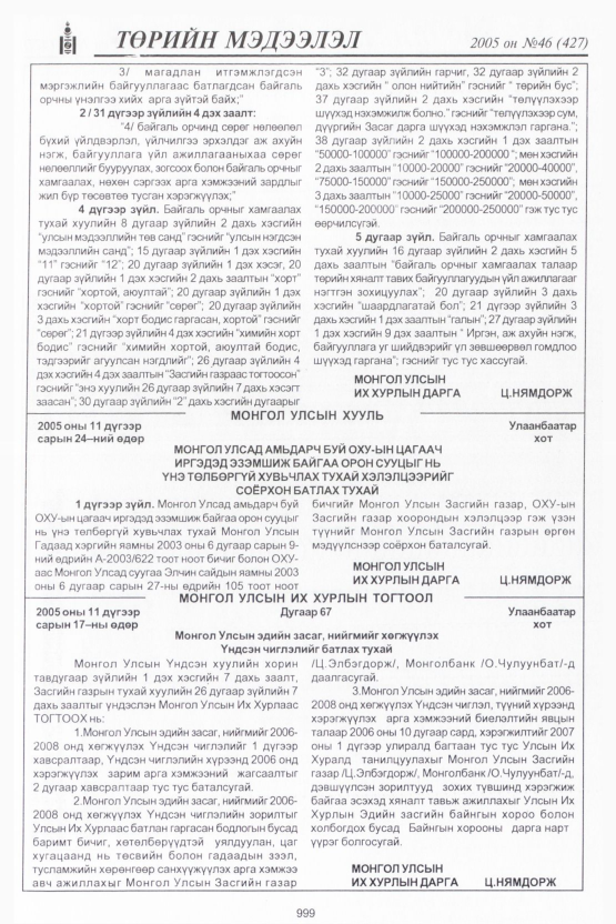 «Төрийн мэдээлэл» № 45, файлын 398-р хуудас