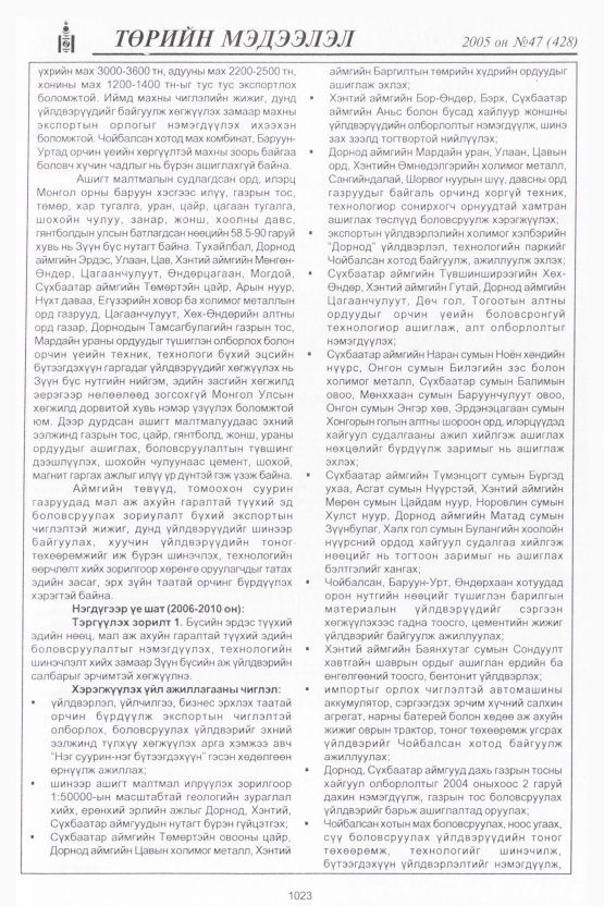 «Төрийн мэдээлэл» № 48, файлын 426-р хуудас