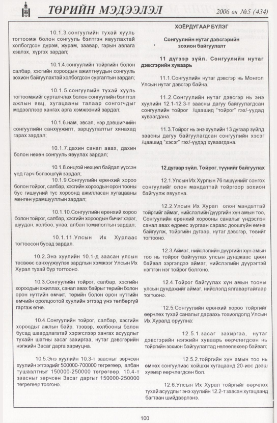 «Төрийн мэдээлэл» № 4, файлын 119-р хуудас