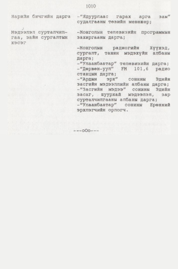 «Төрийн мэдээлэл» № 10, 1010-р хуудасны скан
